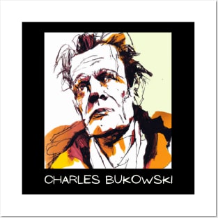 Charles Bukowski Portrait - Famous Writer Art Posters and Art